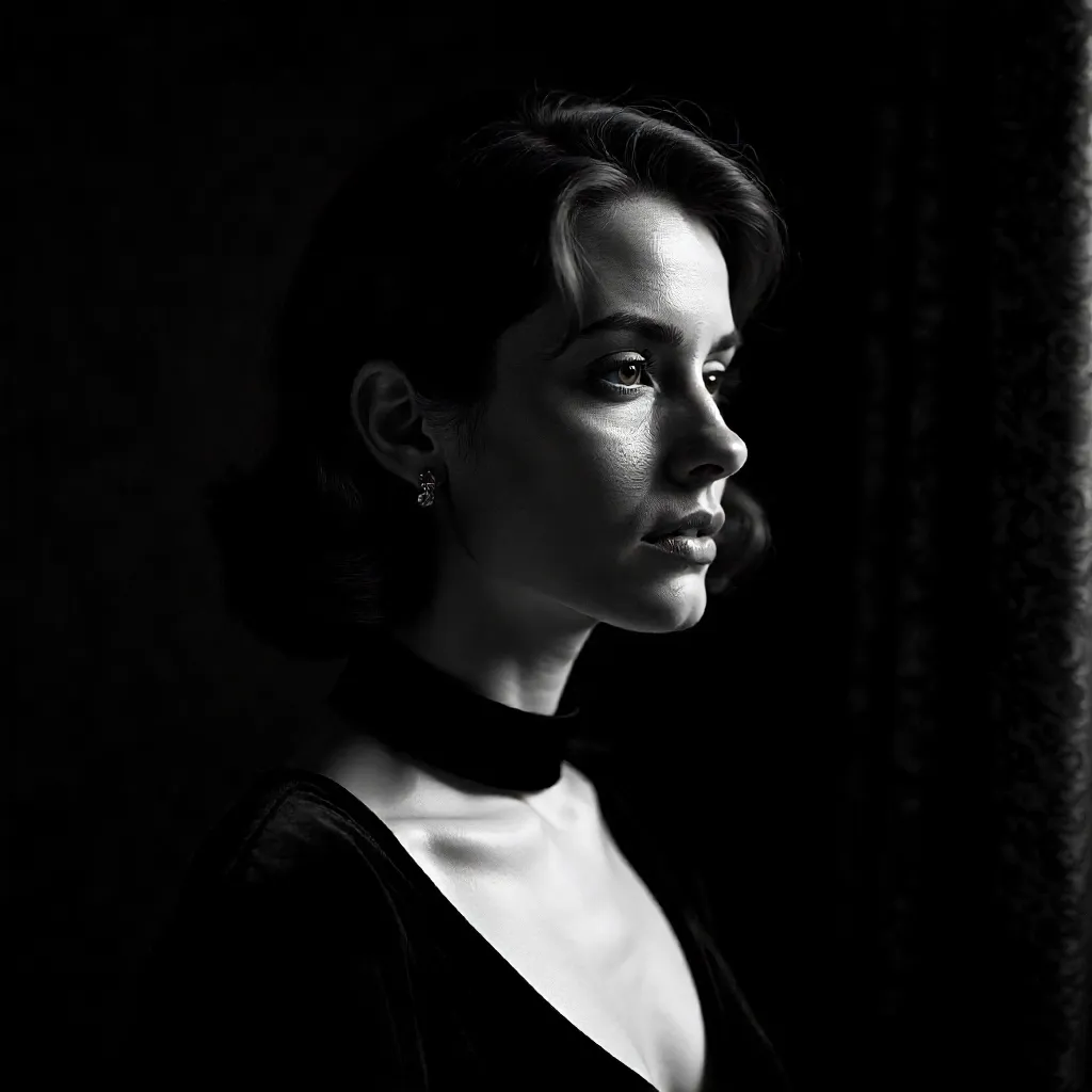 Shadowed Elegance: Noir Portrait