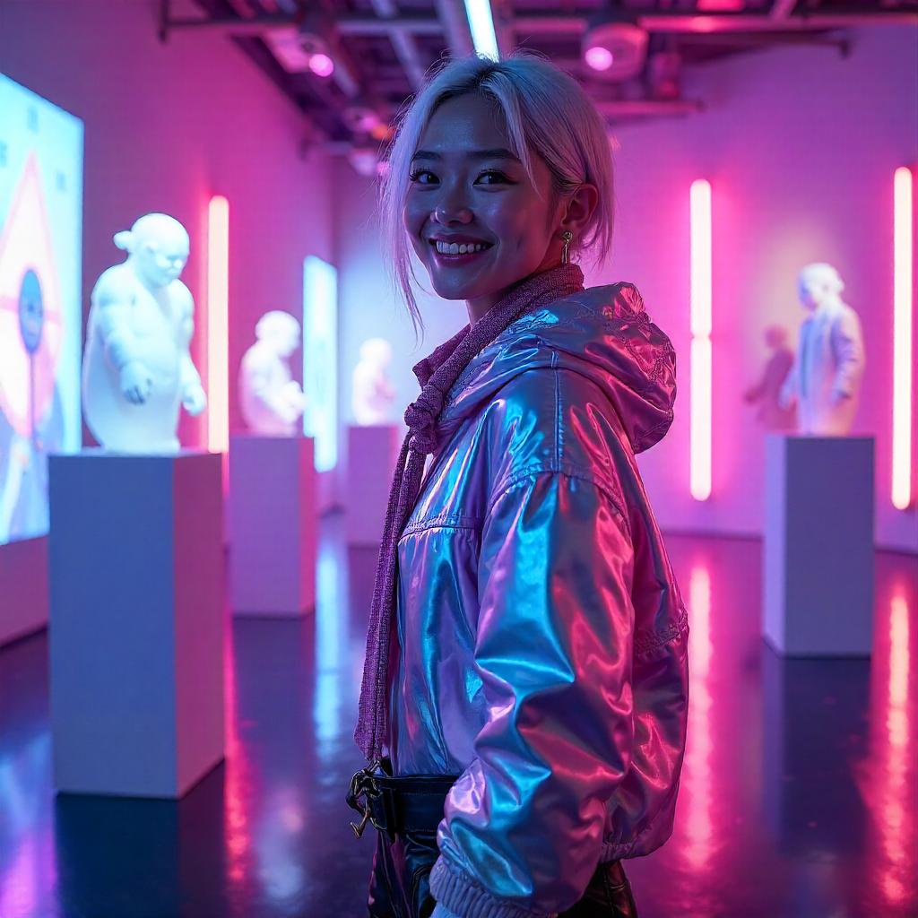 Cheerful Cyberpunk Gallery Visit