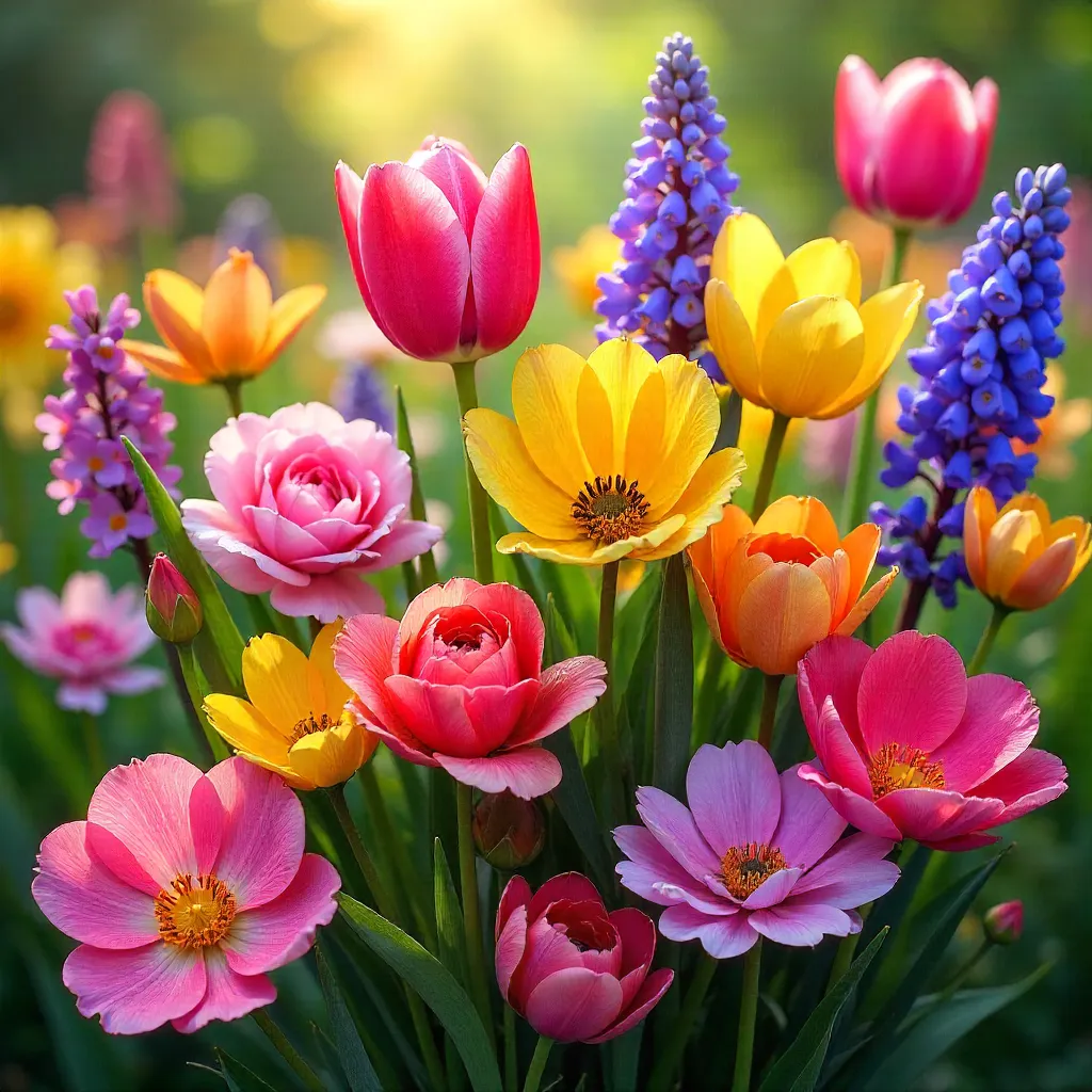Vibrant Spring Flower Bloom Parade