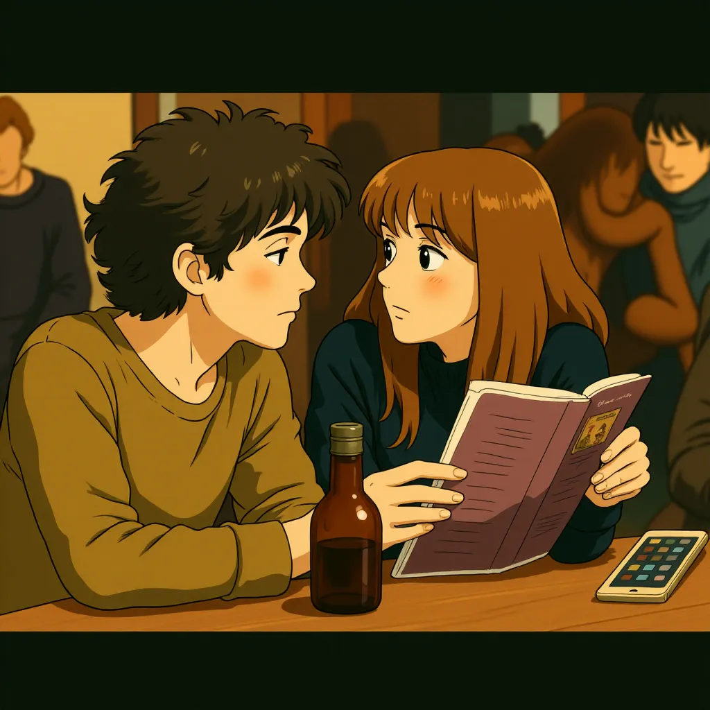 Anne Hathaway and Adrian Grenier in The Devil Wears Prada (2006) - Anime style