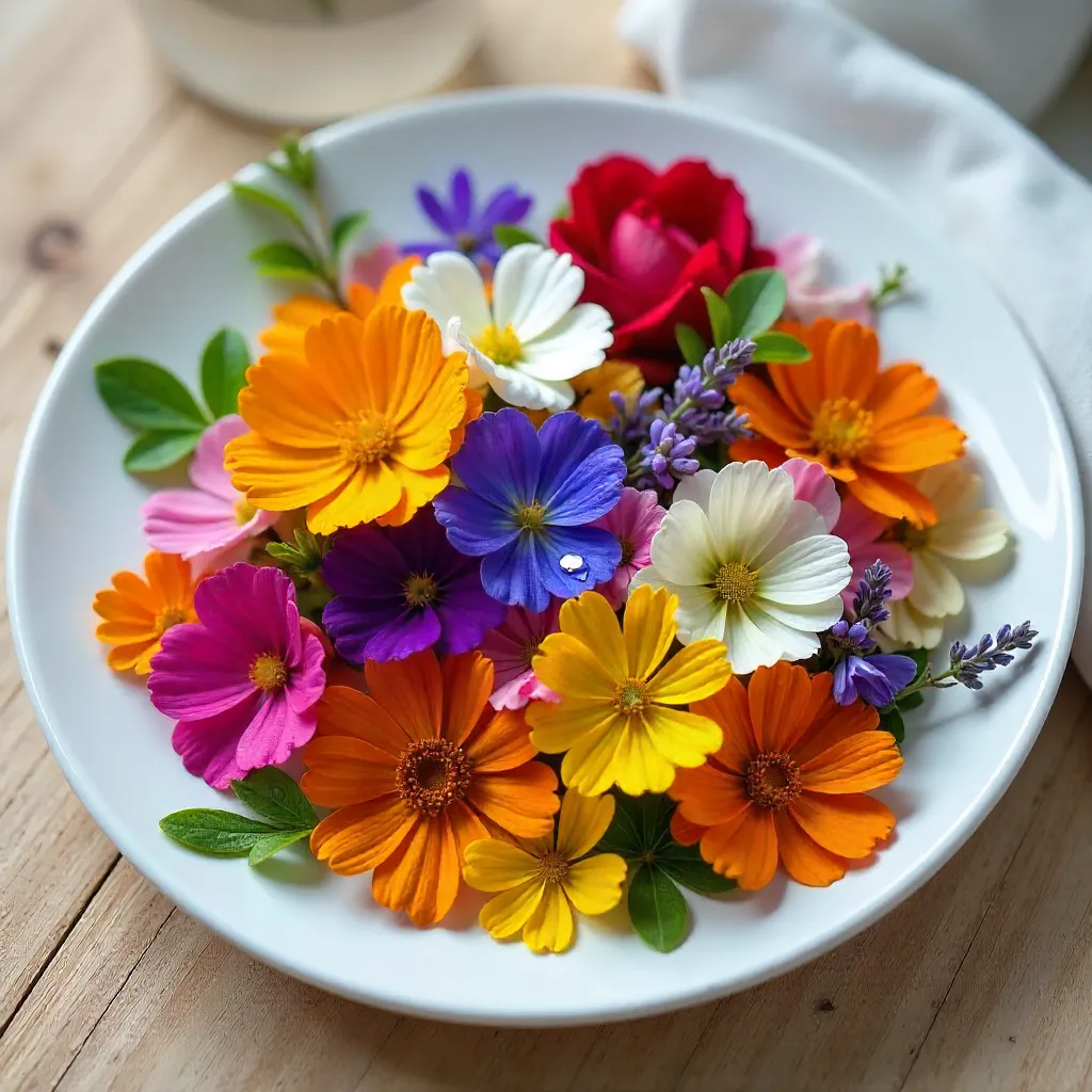 Bright Edible Flowers Collection for Culinary Decoration