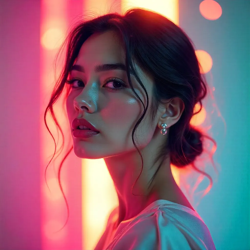 Ethereal Modern Portrait of Serene Femininity