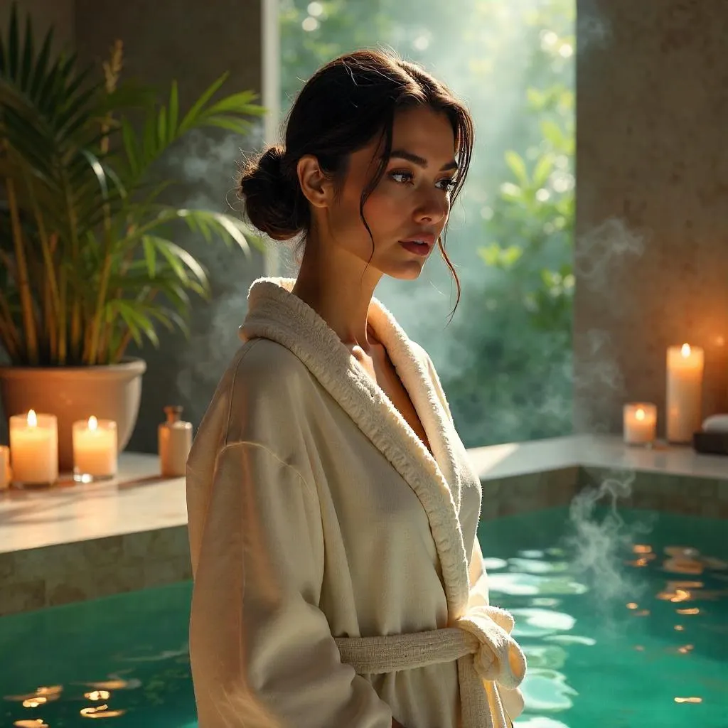 Elegance in Steam: Latina Muse in a Spa