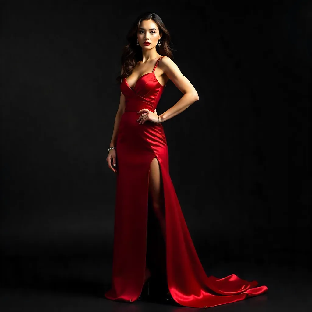 Crimson Elegance: Modern Luxury Fashion Moment