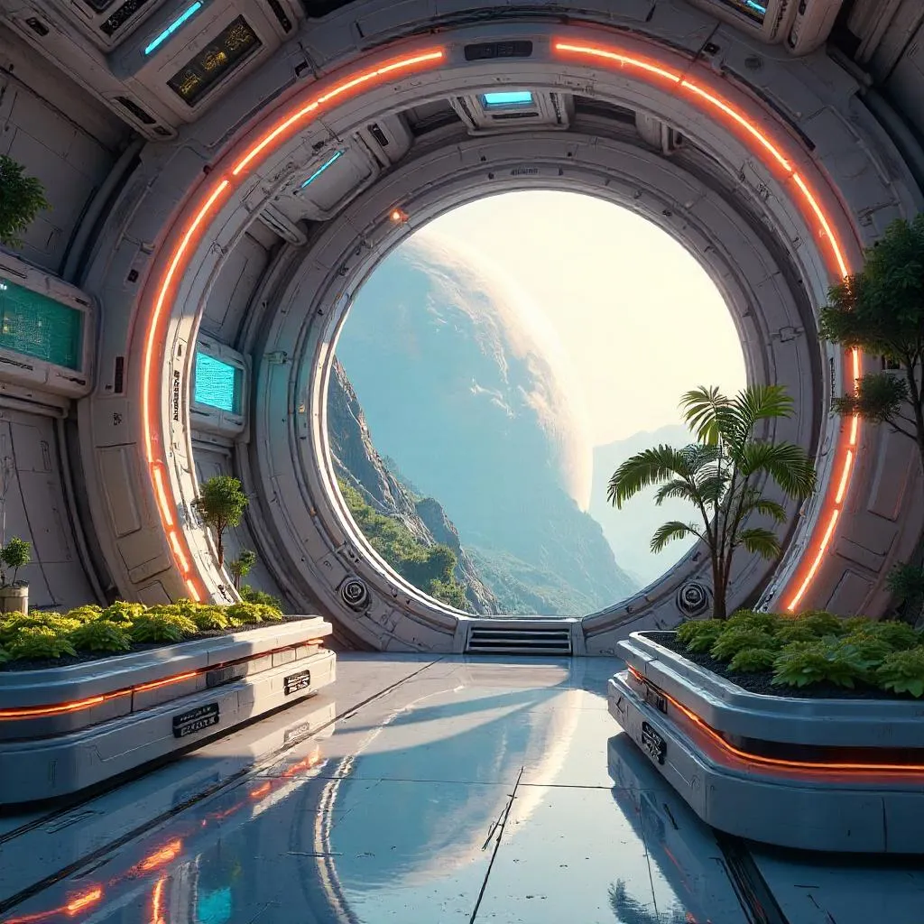 Rainbow Over a Futuristic Terraforming Station