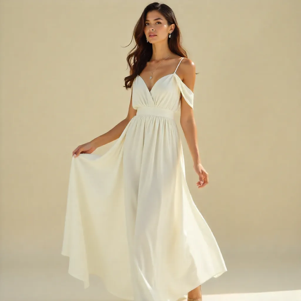 Graceful White Dress Editorial Portrait