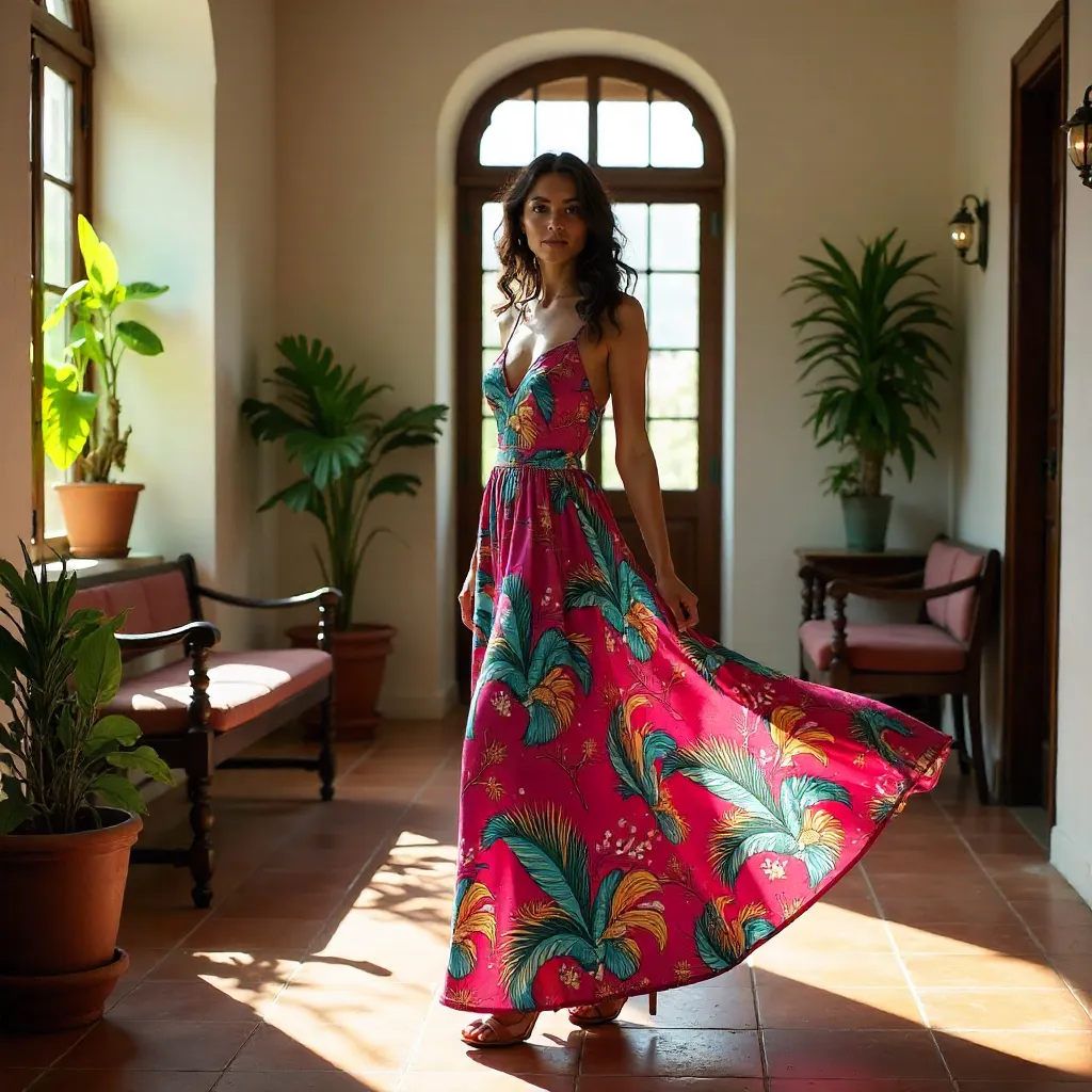 Cuenca Couture: Woman in a Vibrant Dress
