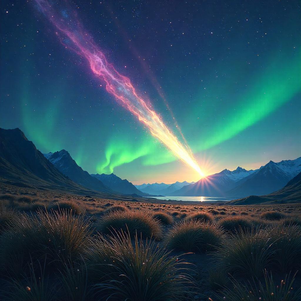 Comet Across the Aurora Fields - Concept Art