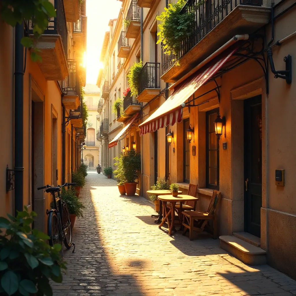 Golden Hour Cozy Historic Alleyway