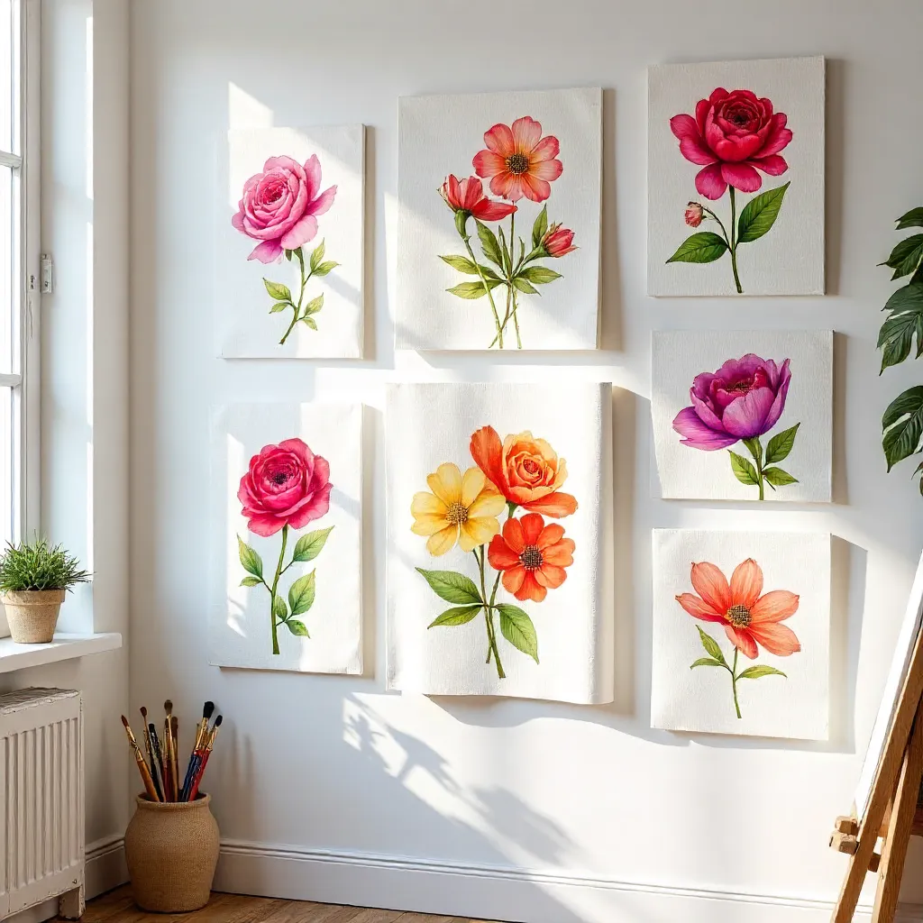 Vibrant Watercolor Floral Collection on Paper