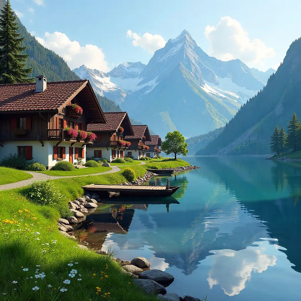 Alpine Summer: Lakeside Swiss Chalets
