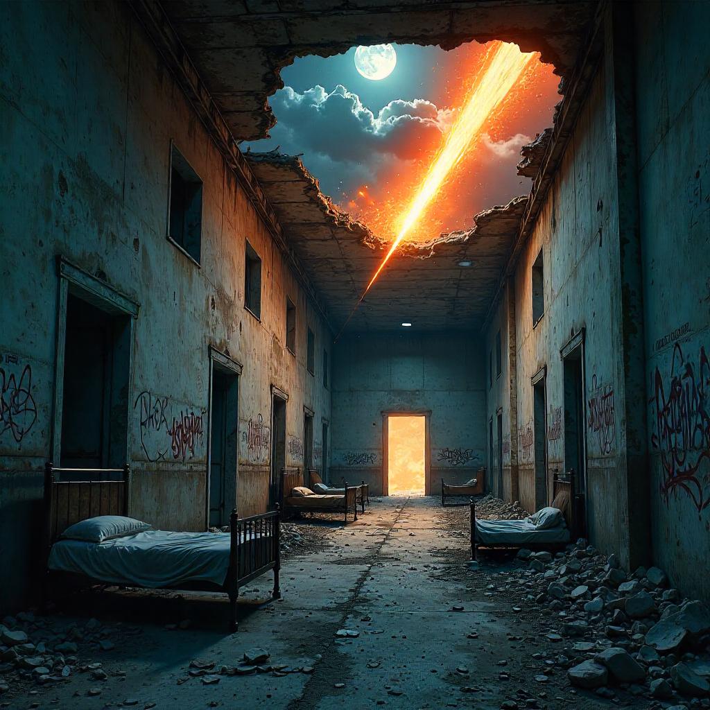 Meteor Over Abandoned Asylum – Concept Art