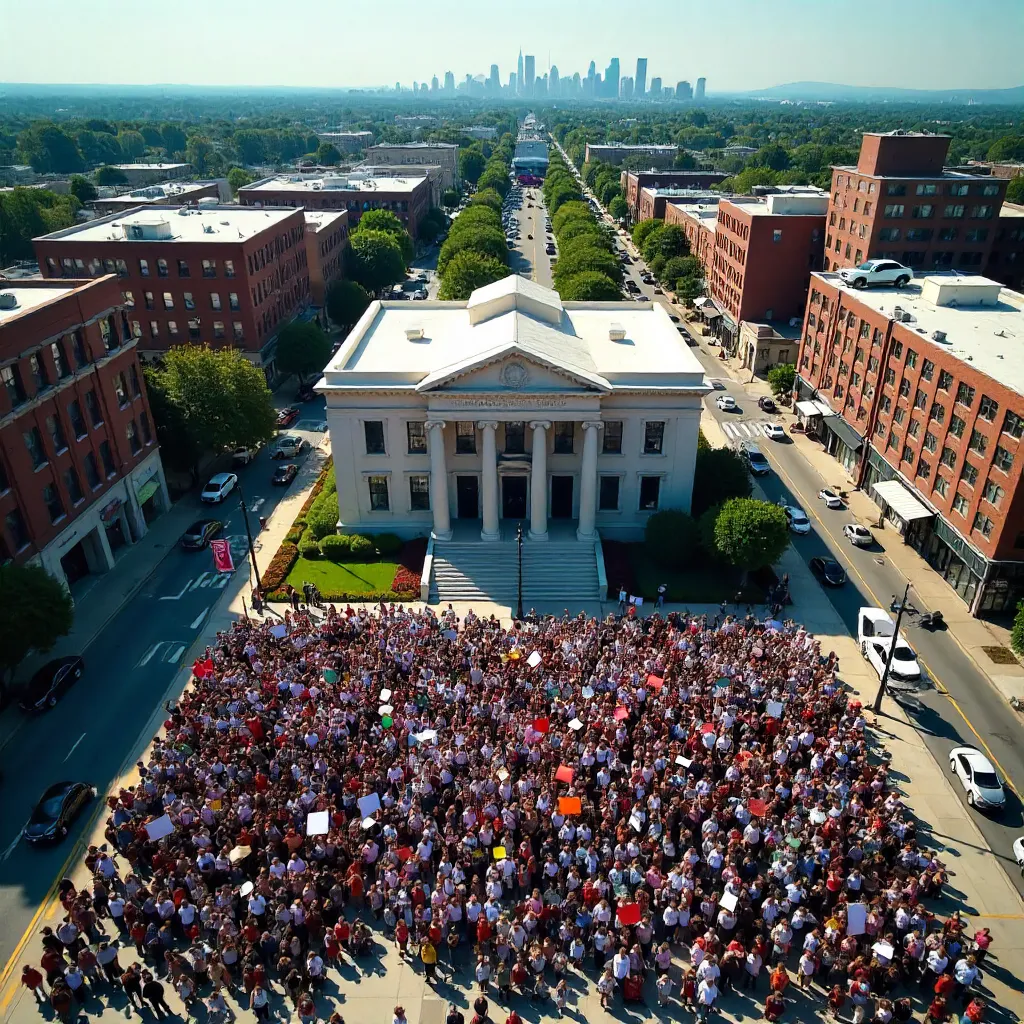 Aerial Protest Over Chattanooga City Hall