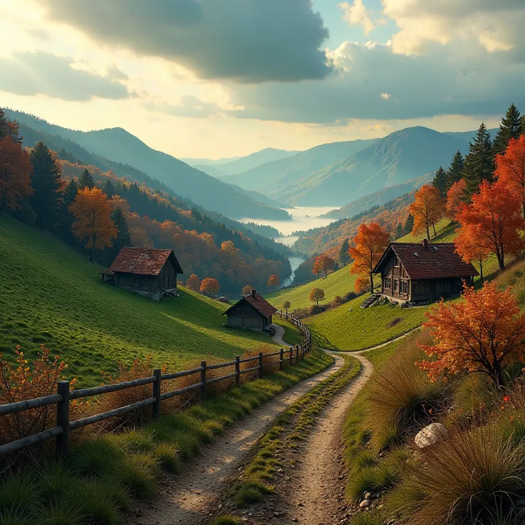 Autumn Panorama over Lesser Poland Hills and Forests