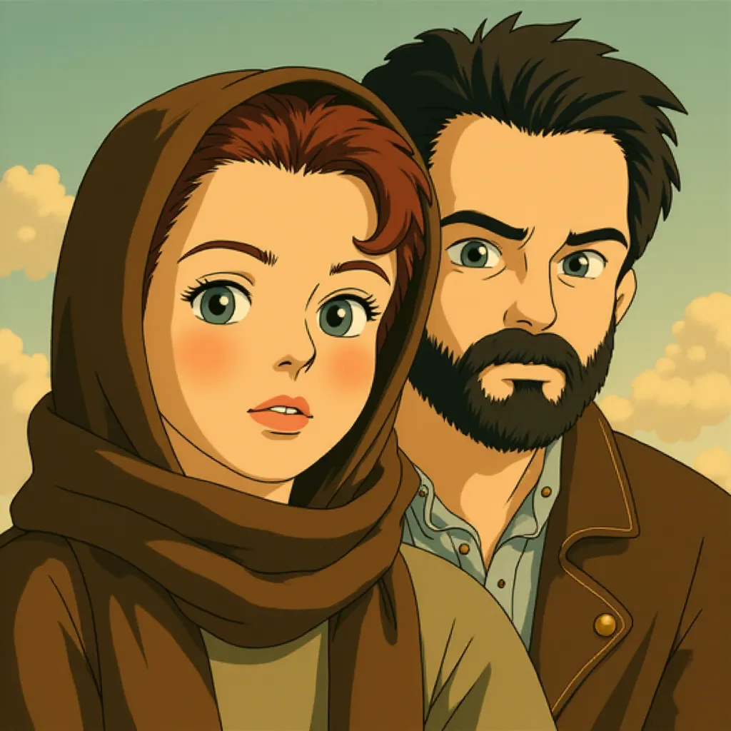Leila Hatami and Payman Maadi in A Separation (2011) - Anime style