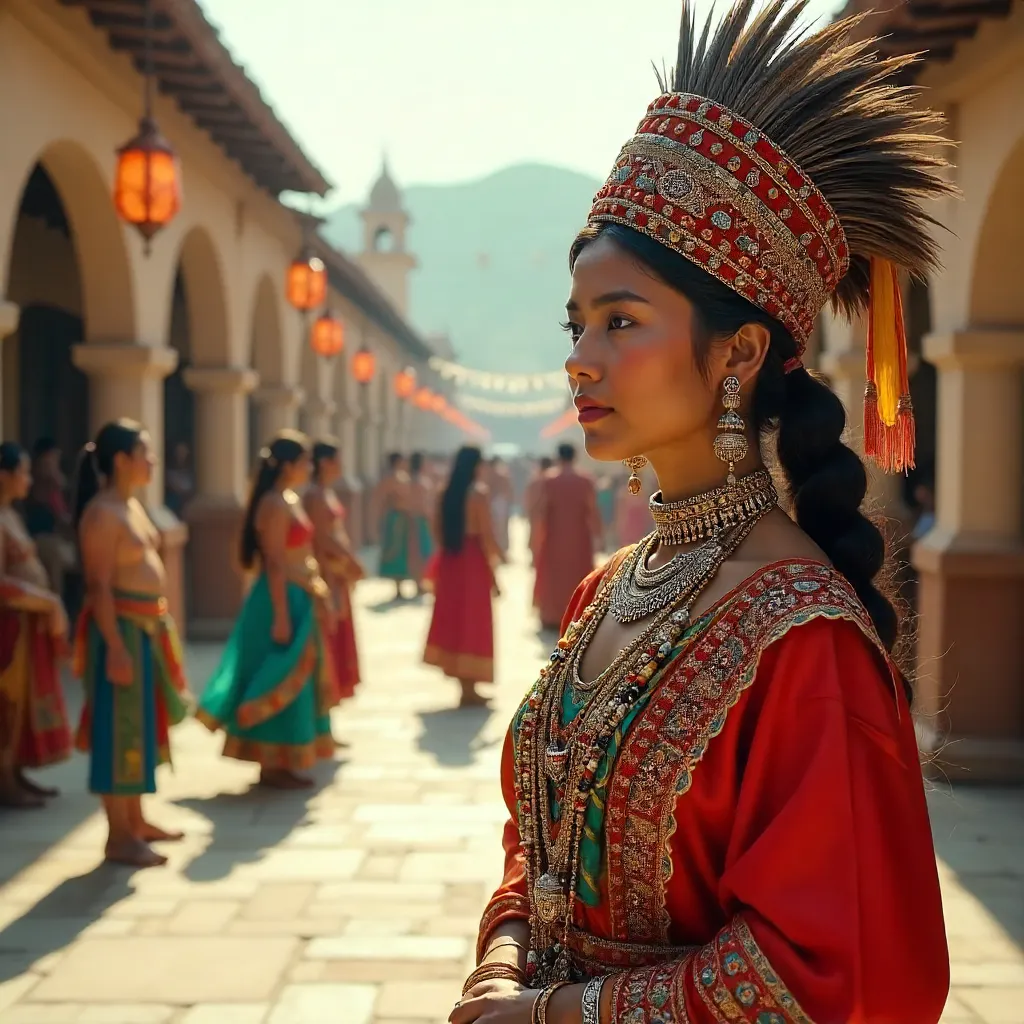Vibrant Traditional Attire in Cultural Festival