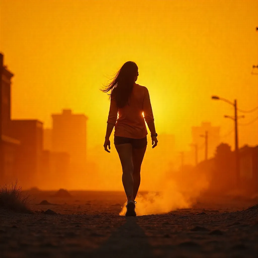 Cinematic Orange Silhouette in Motion Blur