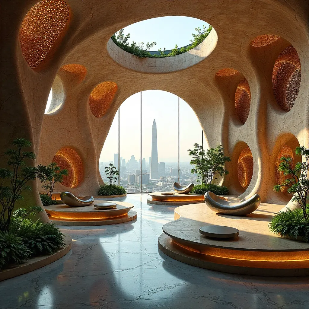 Biomorphic Futuristic Interior in Buenos Aires