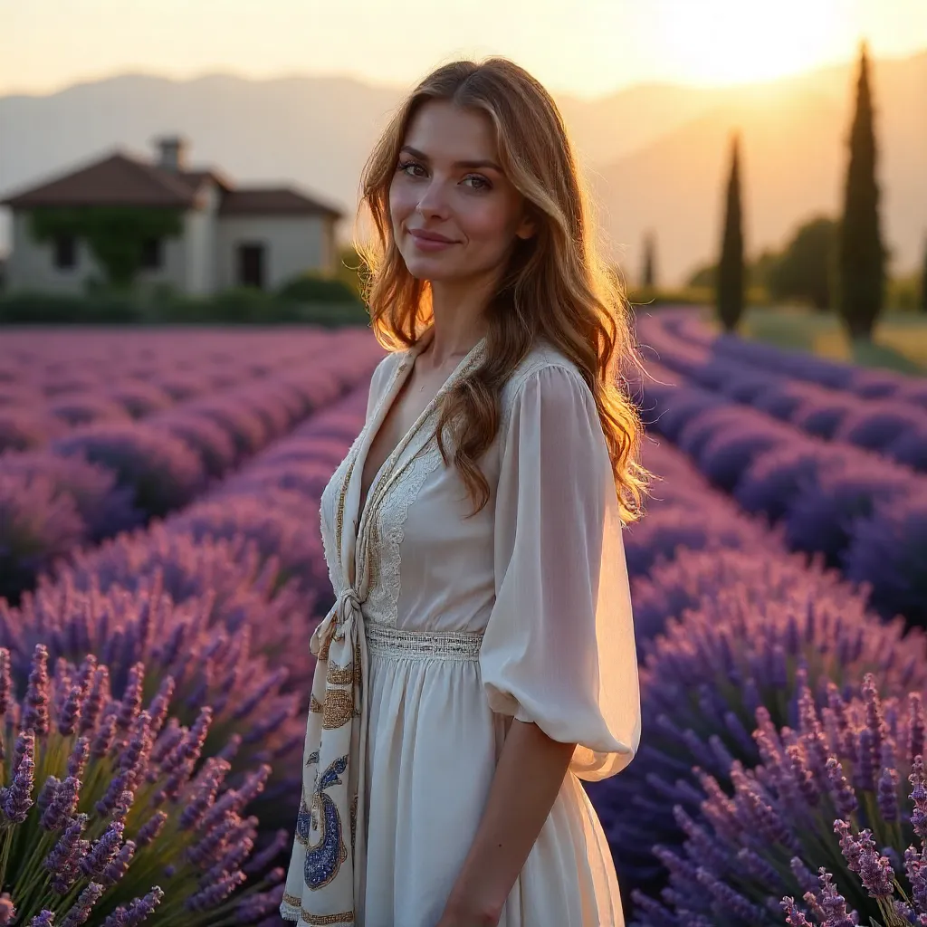 Serene Portrait in a Lavender Field in Türkiye