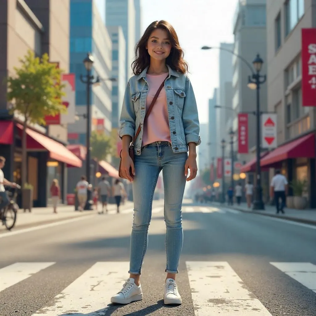 Cheerful 3D Portrait in Urban Cityscape