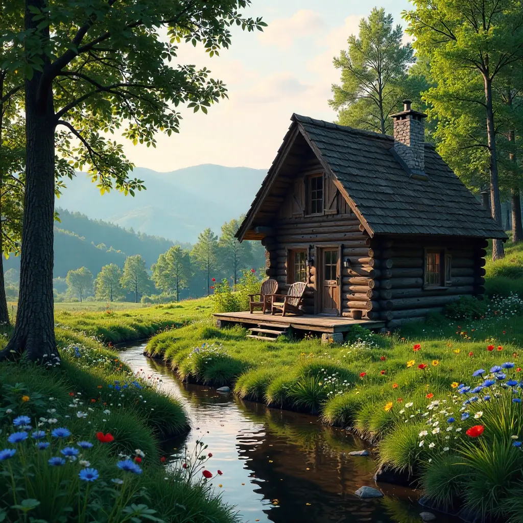 Rustic Hungarian Forest Cabin in Lush Greenery