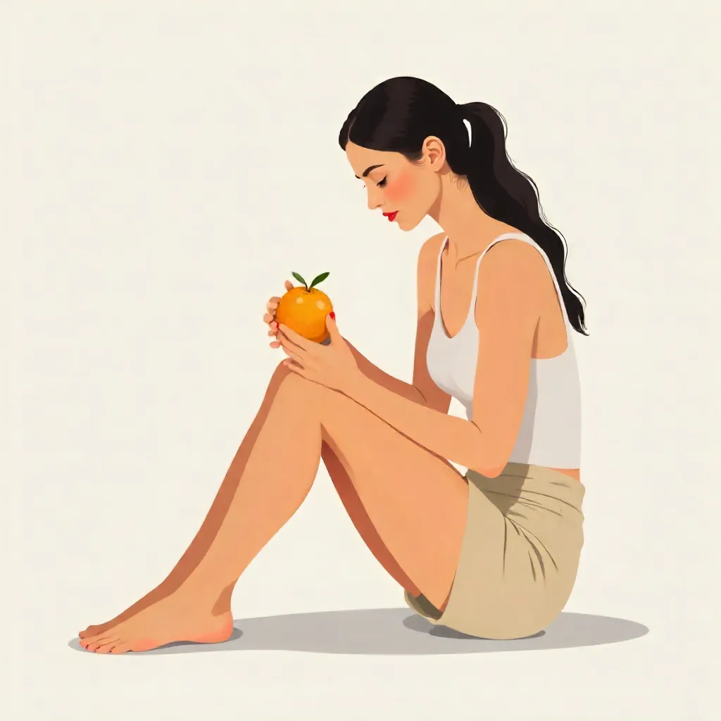 Minimalist Portrait: Woman Balancing an Orange