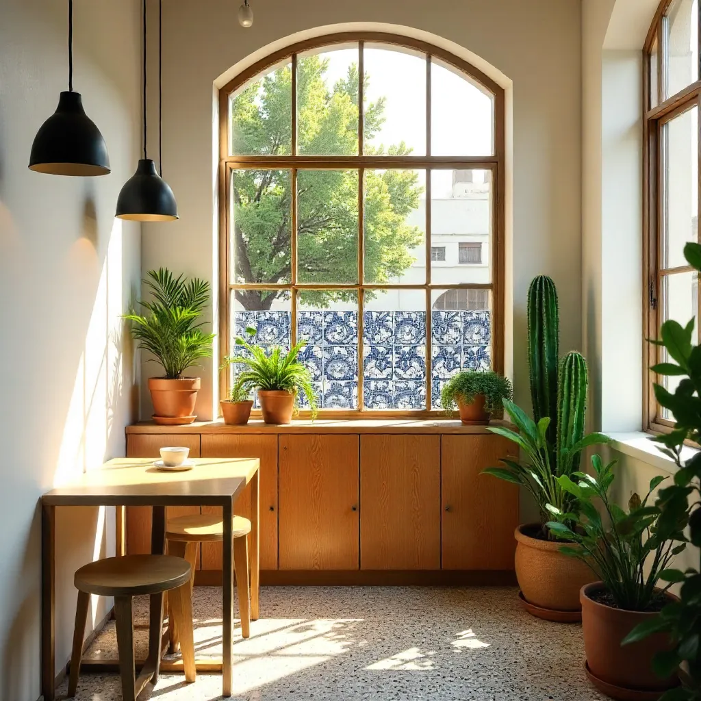 Sunlit Minimalist Café Corner in Mexico City