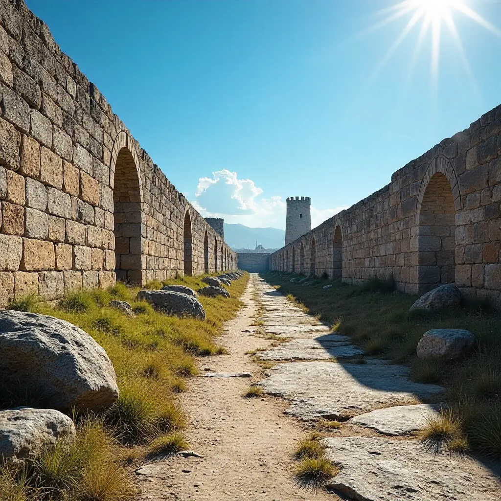 Ancient Diyarbakır Walls Under a Bright Sky