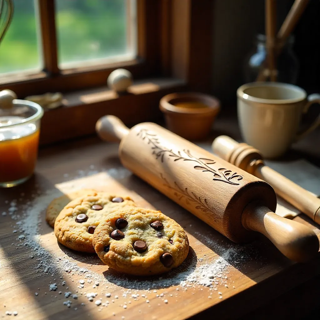 Rustic Cookies & Engraved Rolling Pin Scene
