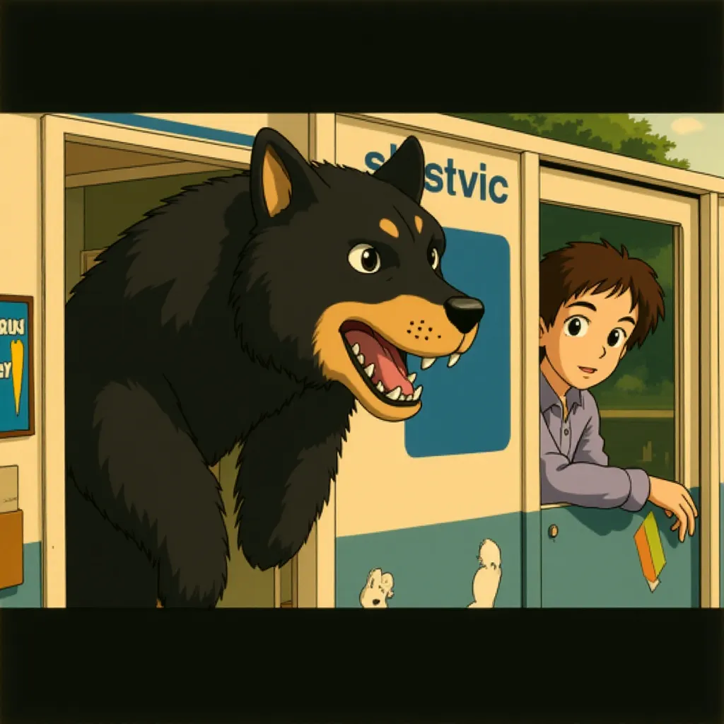 Sacha Baron Cohen, Chester, and Charlie in Borat (2006) - Anime style