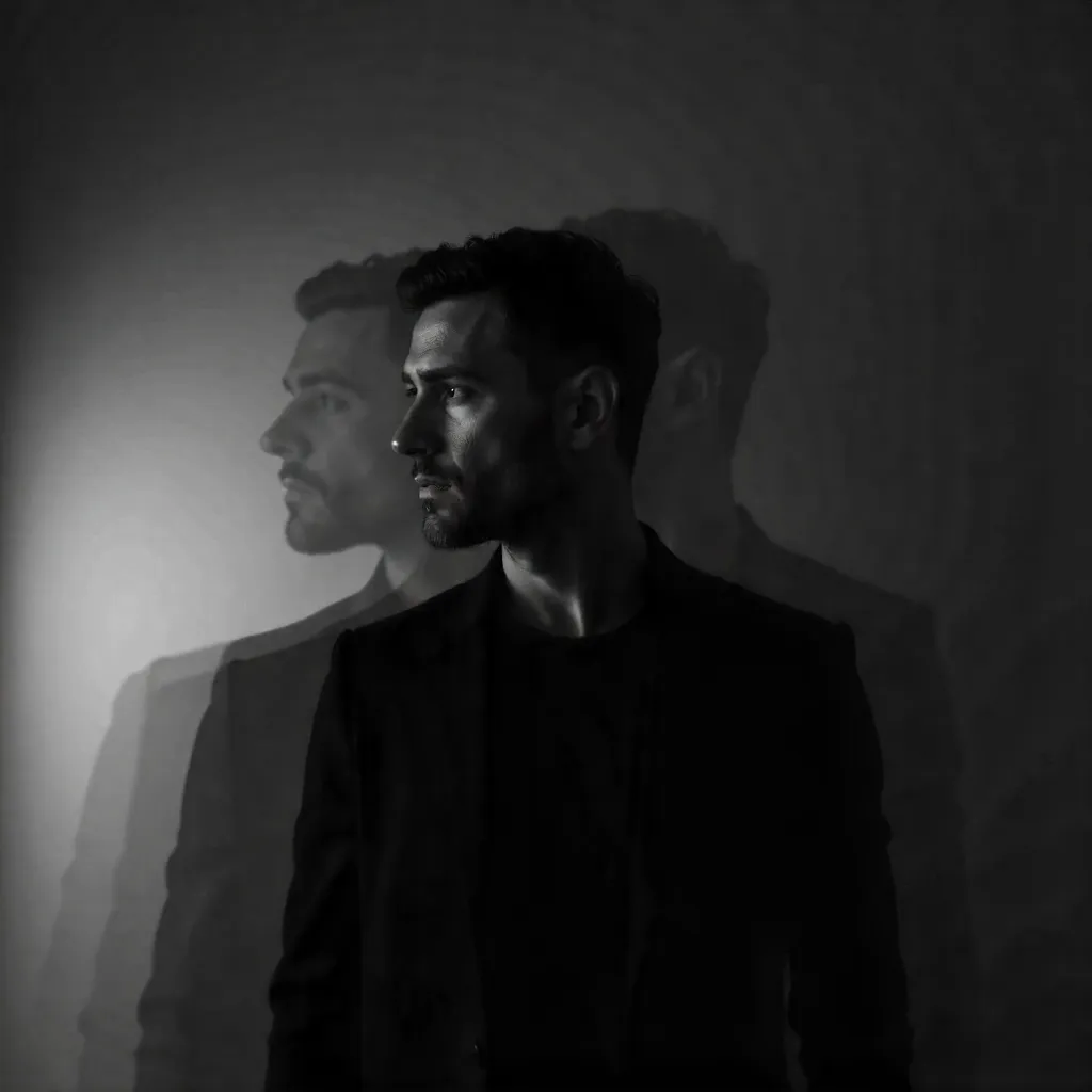 Motion Blur Portrait: A Mysterious Black-and-White Portrait