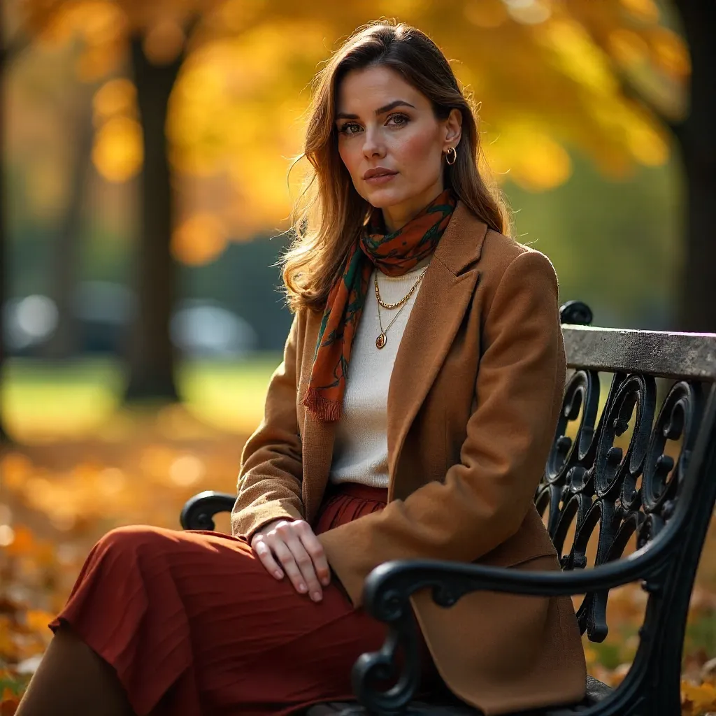 Autumn Serenity: Elegant Outdoor Attire
