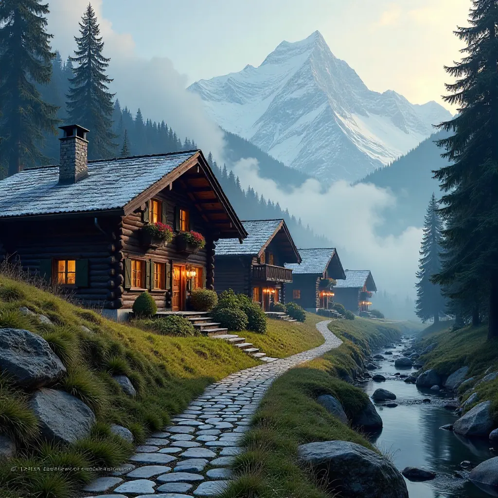 Mist-Kissed Alpine Cabins in Kühtai, Tirol