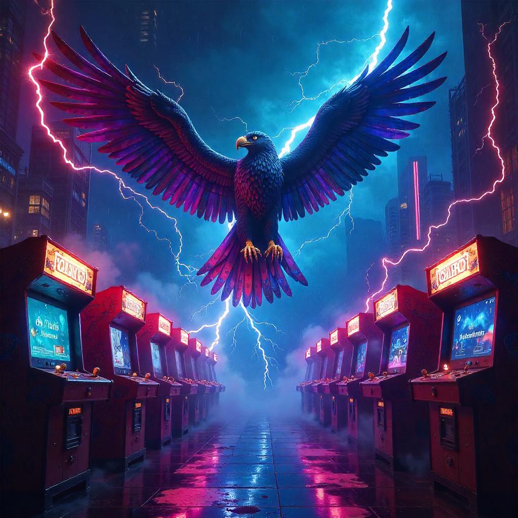 Thunderbird Over Neon Arcade - Concept Art