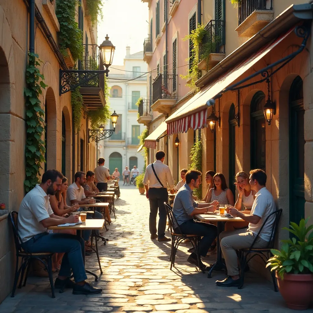Charming Outdoor Café in a Historic Alleyway