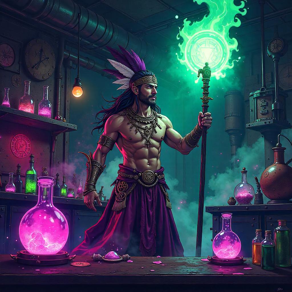 Shaman in a Mad Scientist Lab (Anime Style)