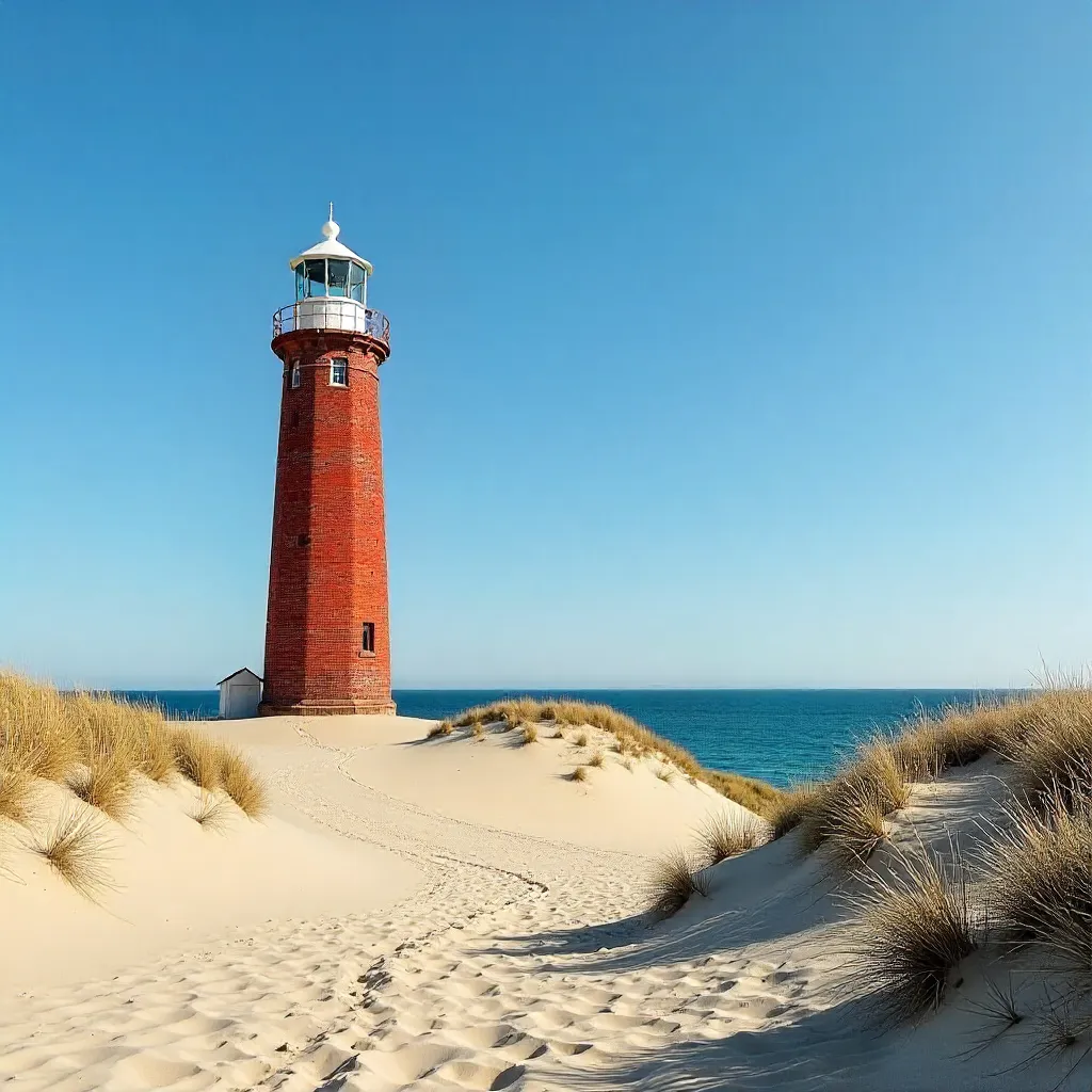 Solitary Rubjerg Knude Lighthouse on Danish Coast