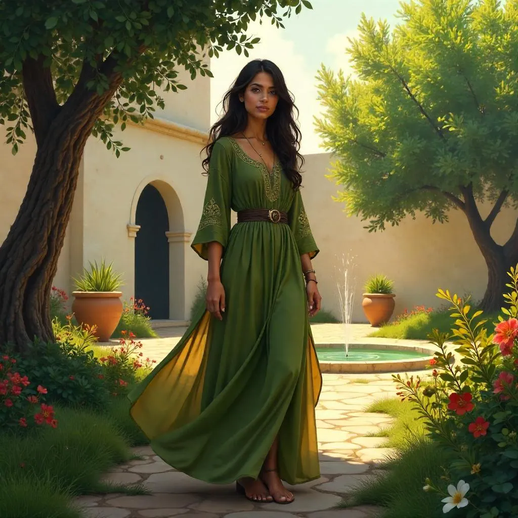 Garden Concept Art: A Young Middle Eastern Woman