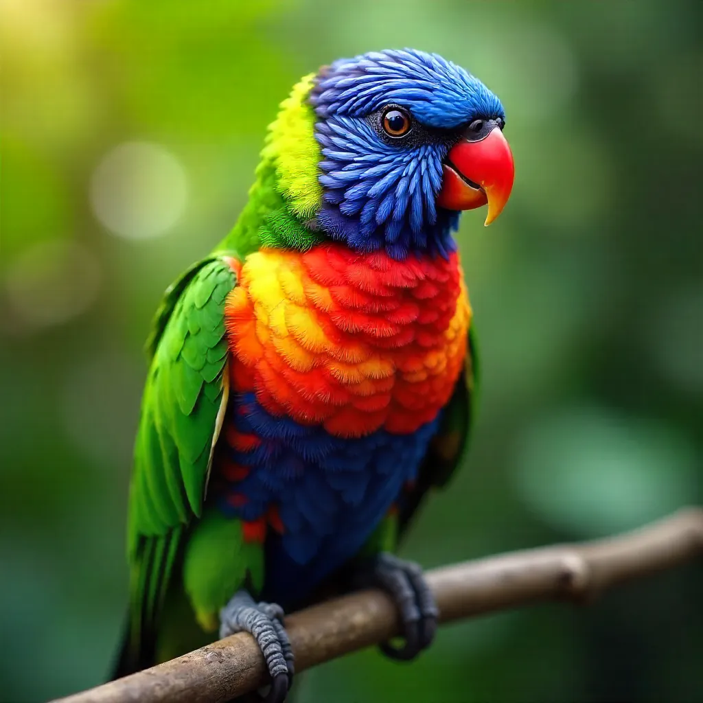 Macro Portrait of a Rainbow Lorikeet in Vivid Plumage