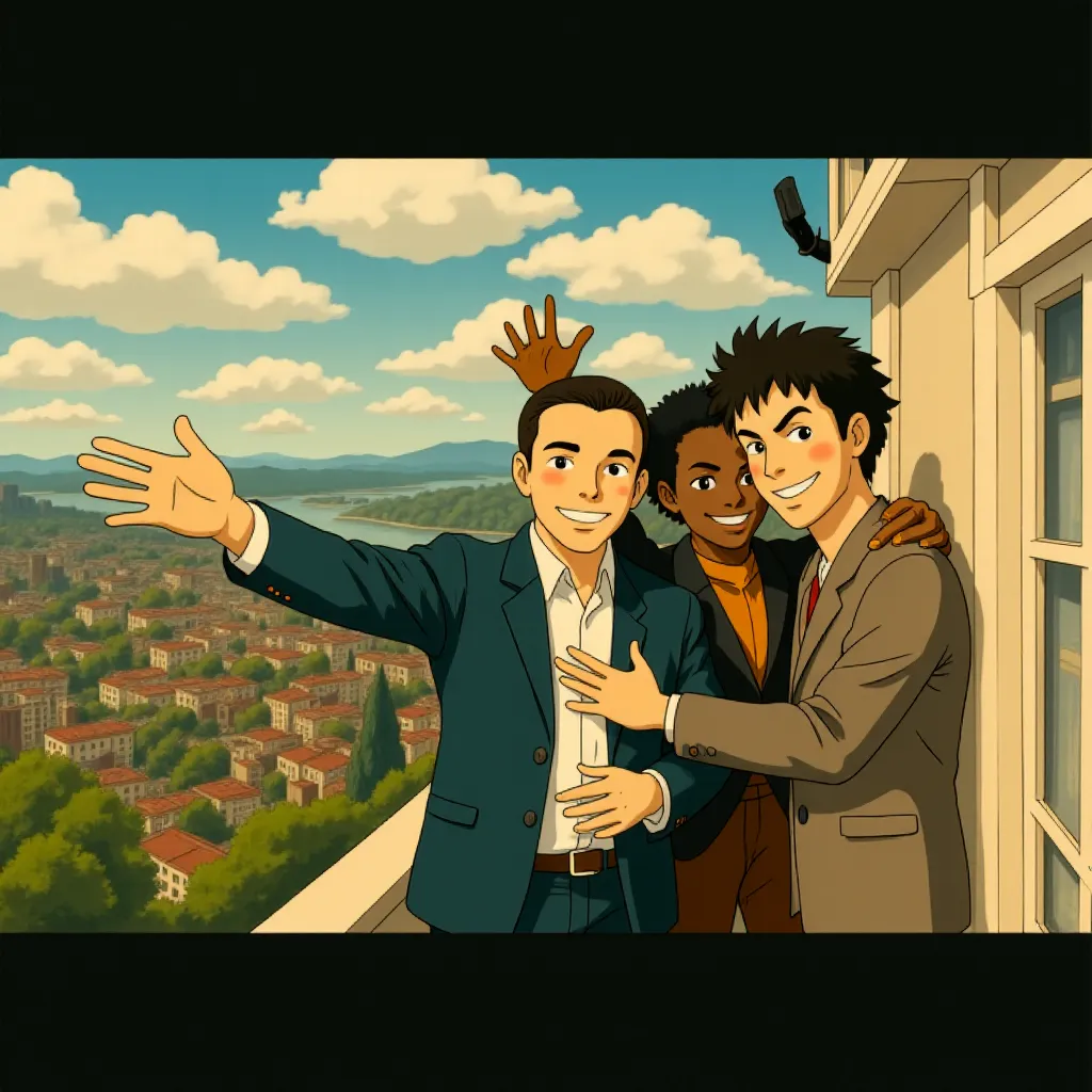 Djimon Hounsou, Alex Wolff, Lupita Nyong'o, and Joseph Quinn at an event for A Quiet Place: Day One (2024) - Ghibli style
