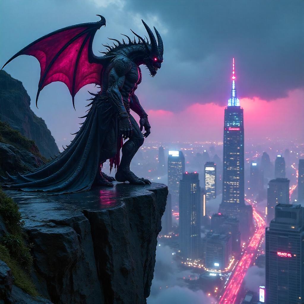 Demon on a Neon Cliff: Cyberpunk Edge