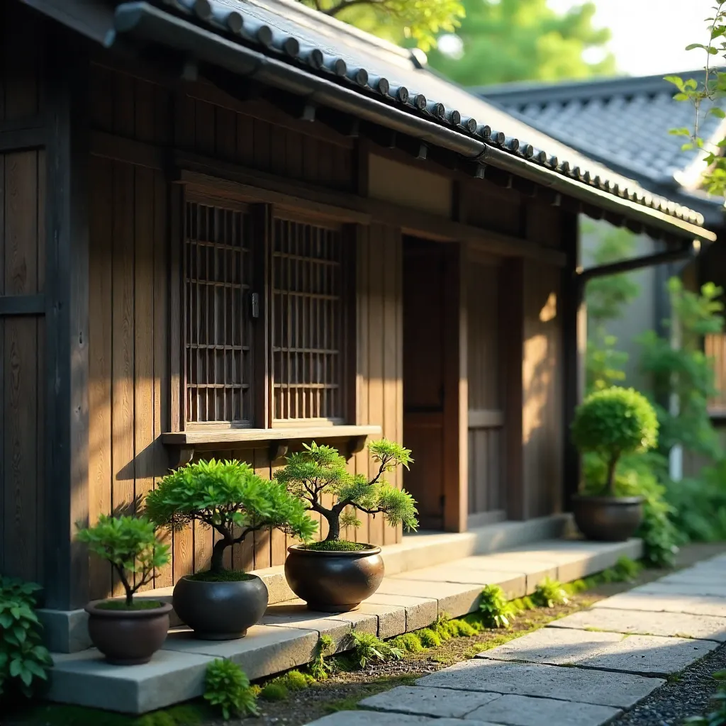 Serene Facade of a Traditional Japanese House