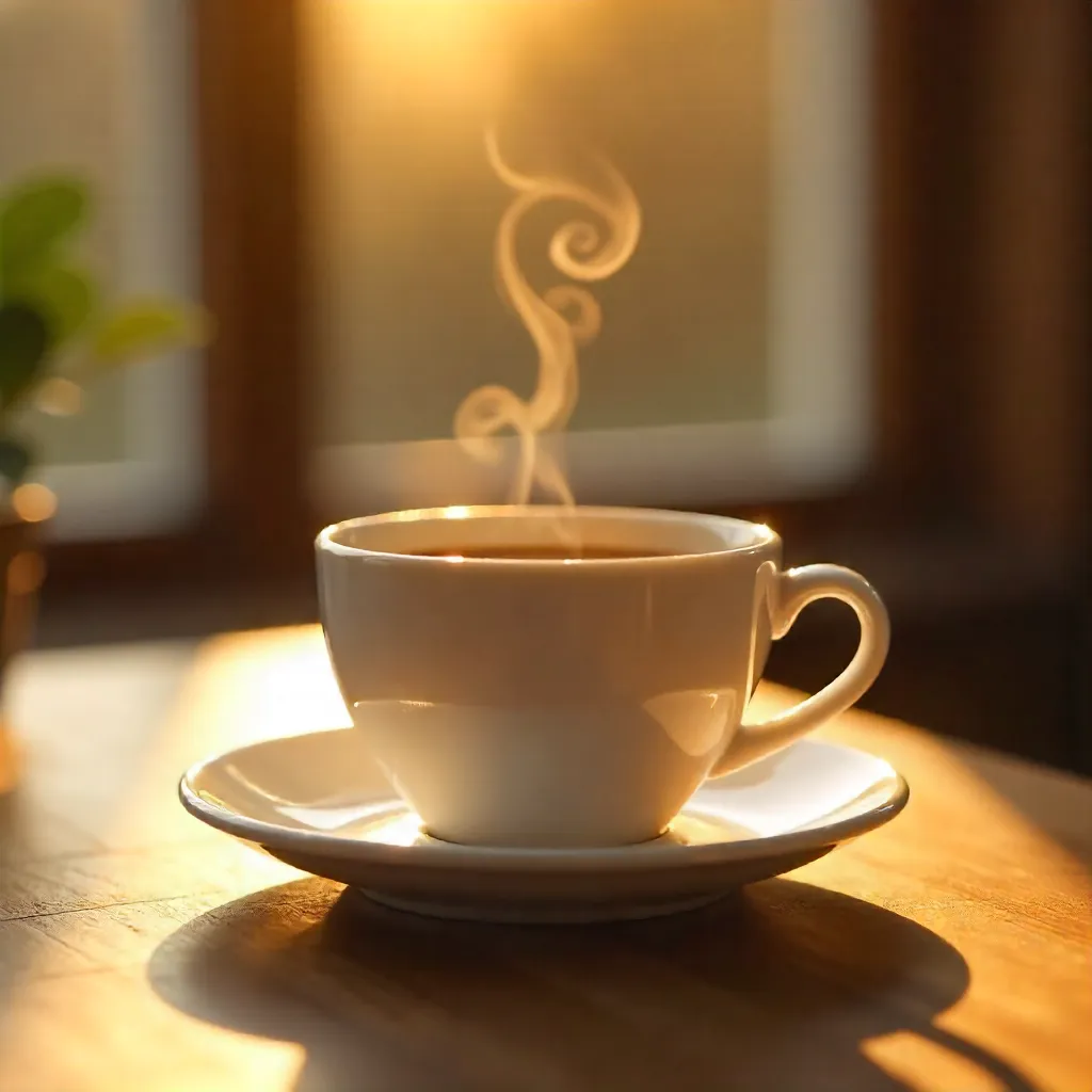 Golden Hour Coffee in Tranquil Light