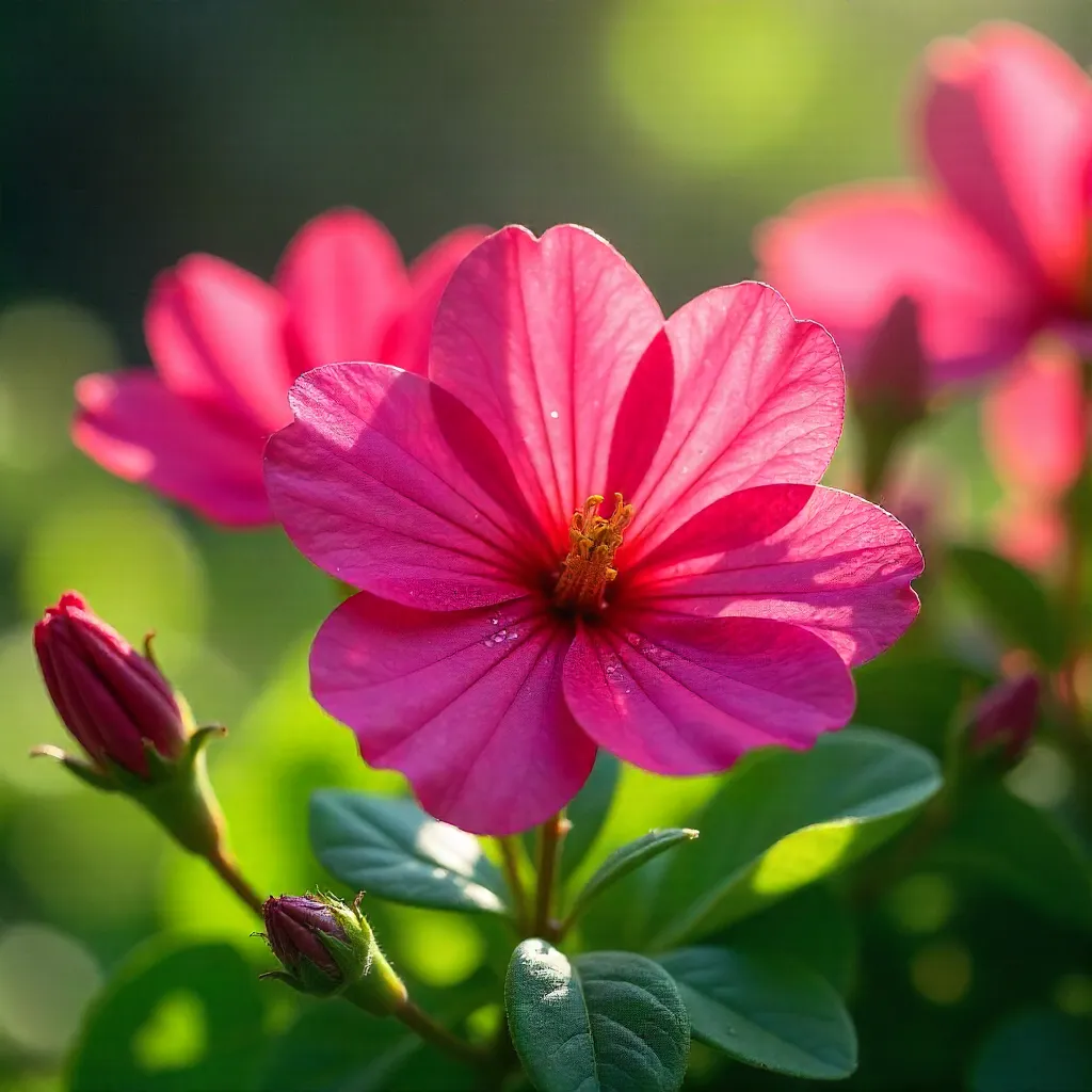 Close-Up of Bright Pink Flowers in a Garden