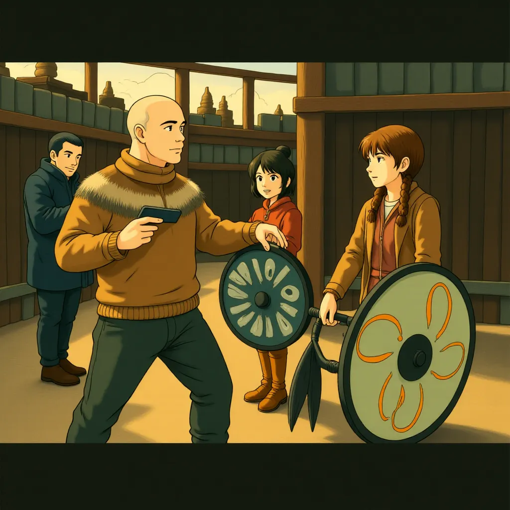 Astrid, Dean DeBlois, Gabriel Howell, Marcel Skolout, and Nico Parker in How to Train Your Dragon (2025) - Ghibli style