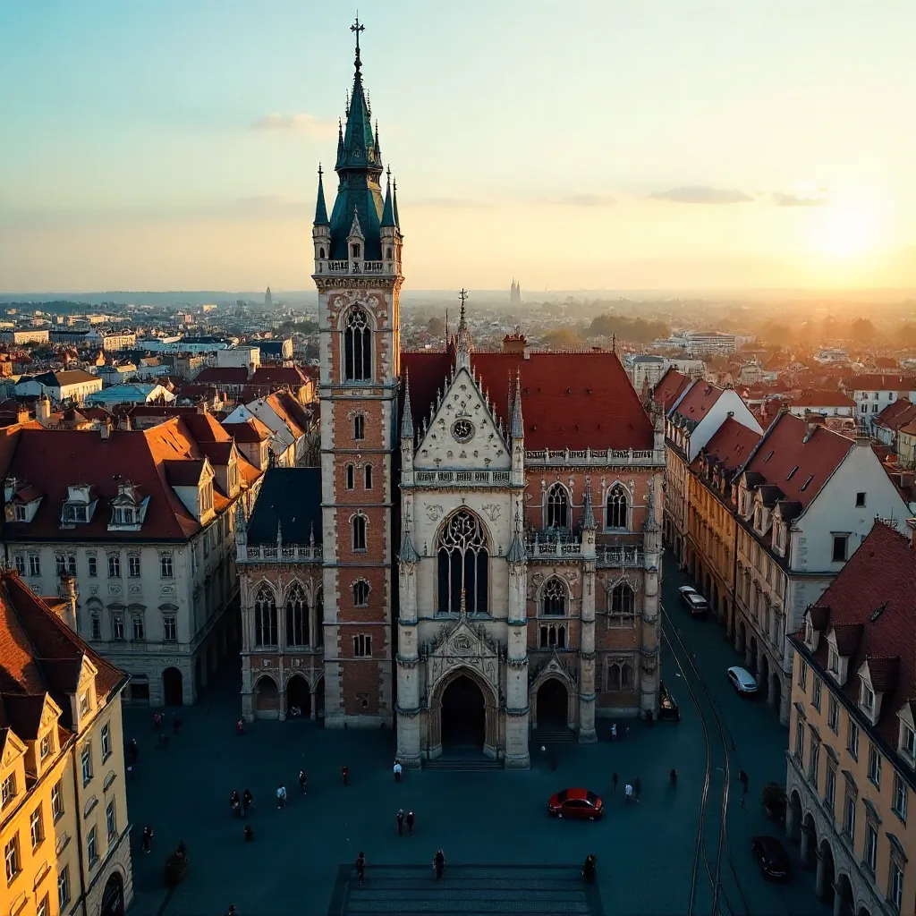 Munich Gothic Aerial: Afternoon at Neues Rathaus