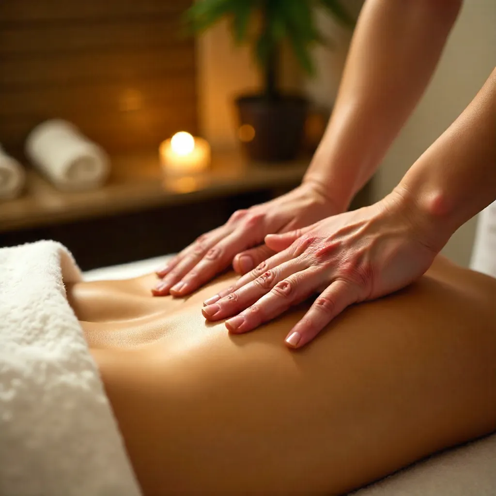 Close-Up Back Massage in a Tranquil Spa