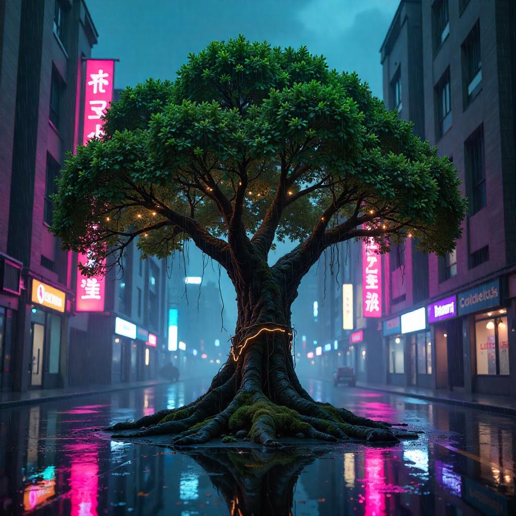 Neon Rain: The Cyberpunk Tree