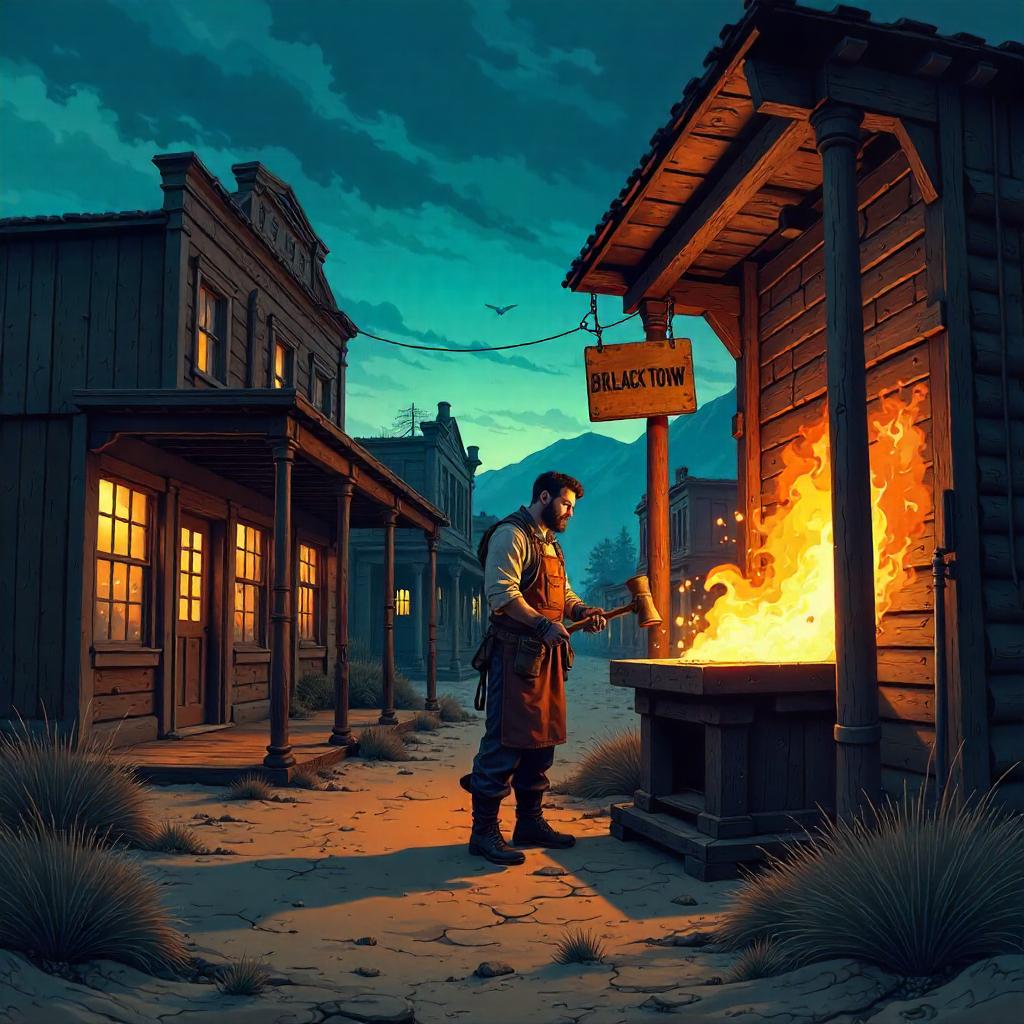 Whispers of the Forge: Anime Blacksmith in a Ghost Town