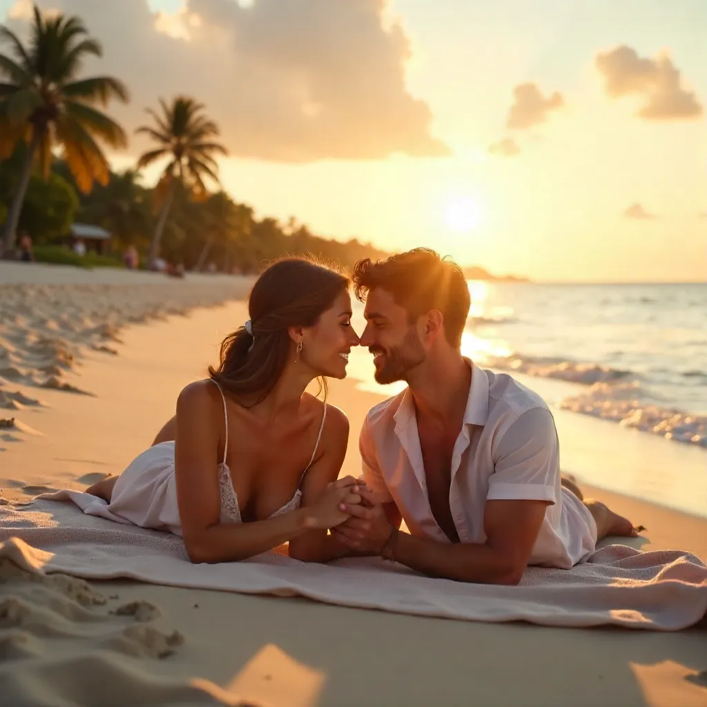 Tender Moment on a Golden Beach